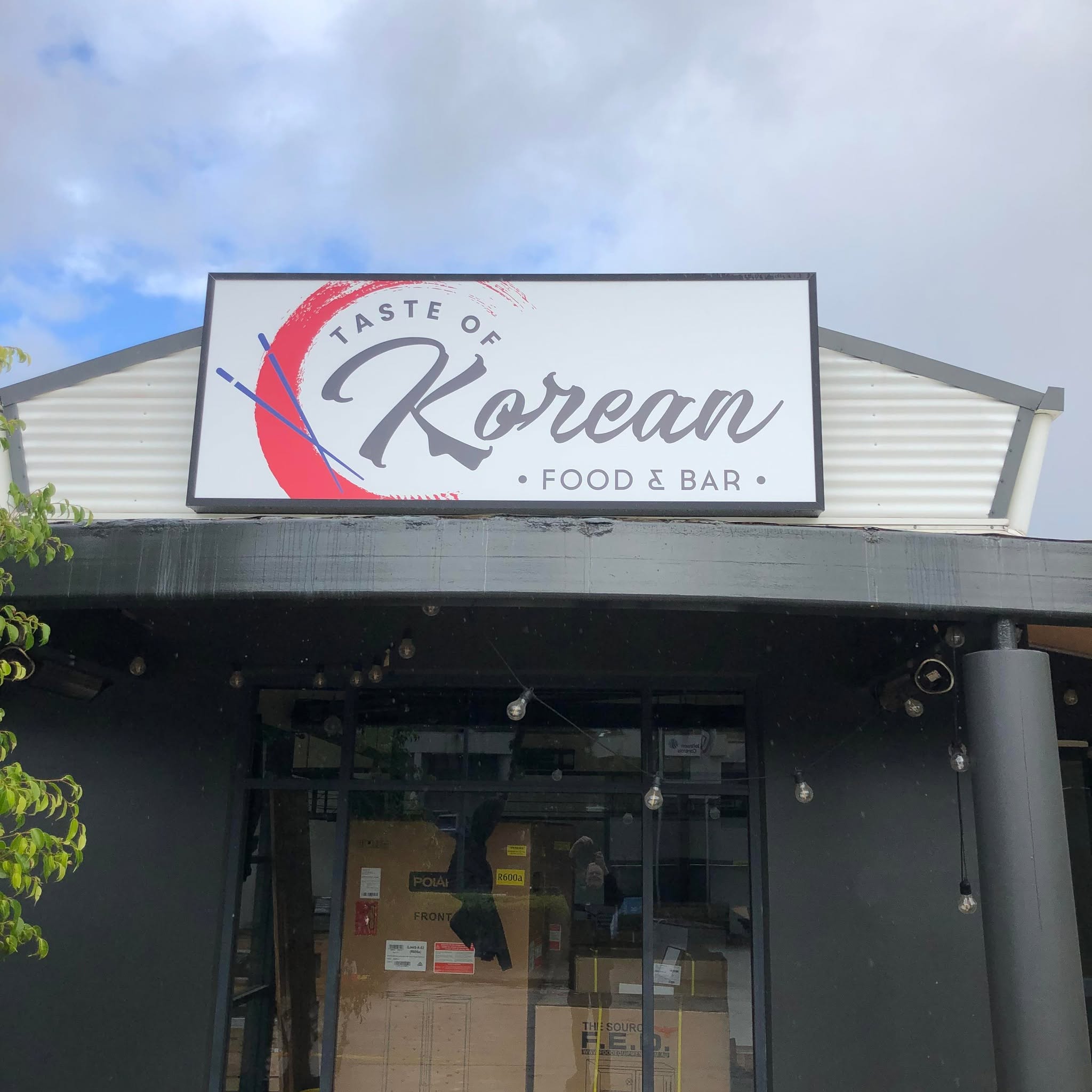 Taste of Korean Food and Bar shopfront with its signboard on Newmarket Road